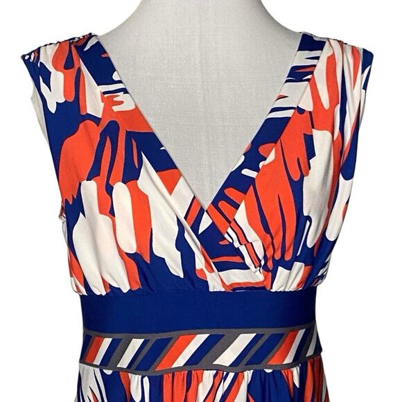 Haani Abstract Sleeveless Midi Dress Womens SP Retro Office Casual Summer Reaoet - Picture 2 of 7